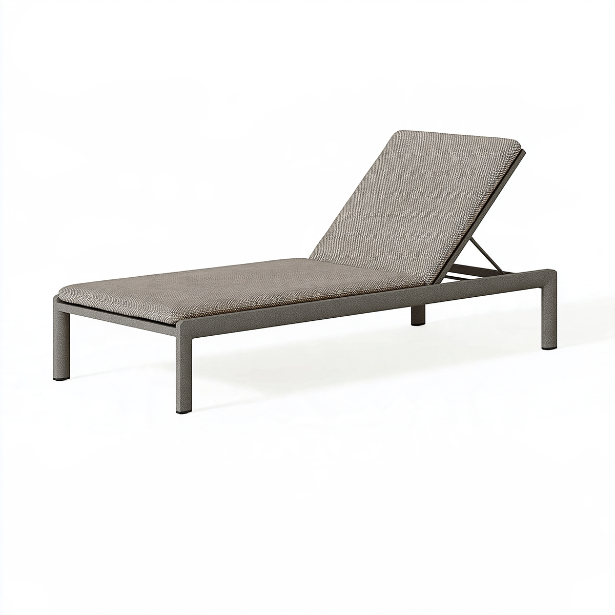 Lettino prendisole 200 x 70 x 35 cm in metallo e tessuto grigio con schienale regolabile da esterno
