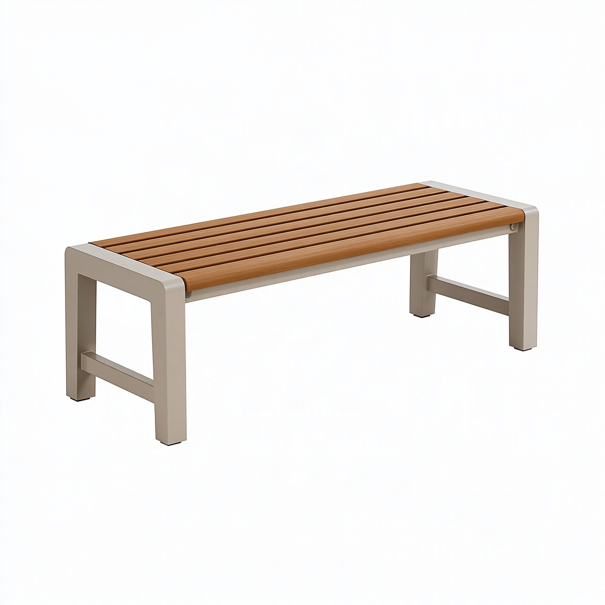 Panca da esterno 120 x 40 x 45 cm in legno e metallo marrone/beige a doghe stile moderno