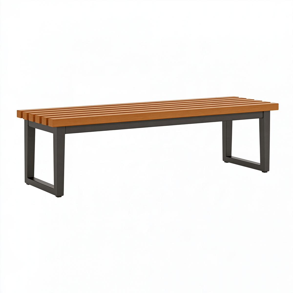 Panca da giardino 120 x 40 x 45 cm in legno e metallo marrone/nero - design a listelli