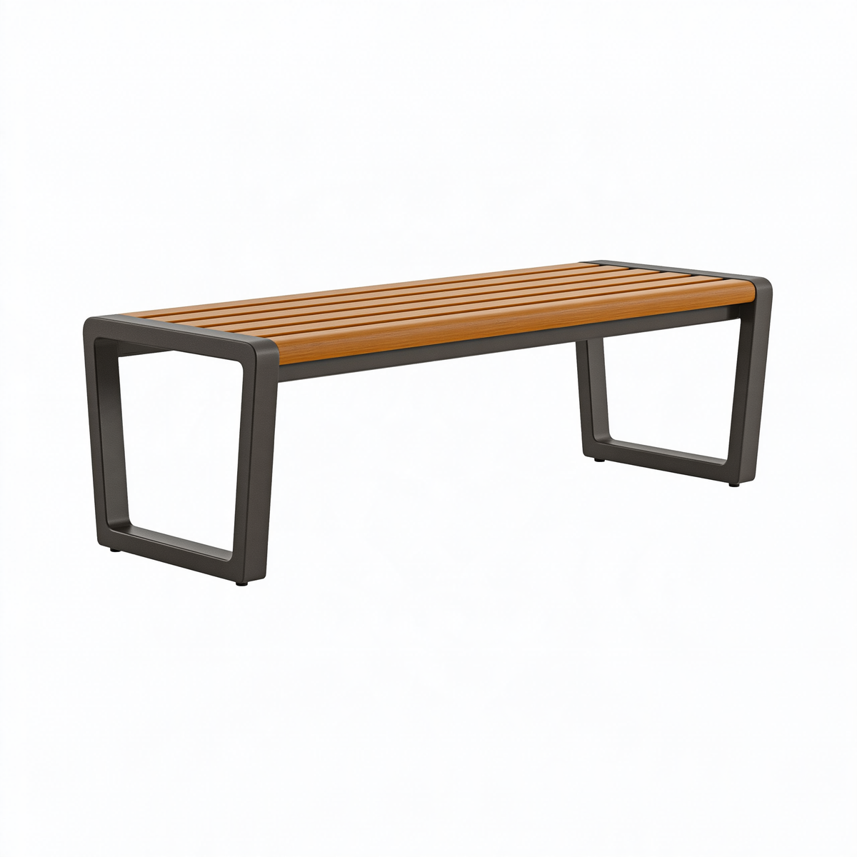 Panca da giardino 120 x 40 x 45 cm in legno marrone e metallo nero - design moderno