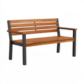 Panchina da giardino 120 x 65 x 85 cm in legno e metallo marrone/nero con braccioli