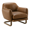 Poltrona 75 x 82 x 86 cm in similpelle marrone - stile moderno per soggiorno