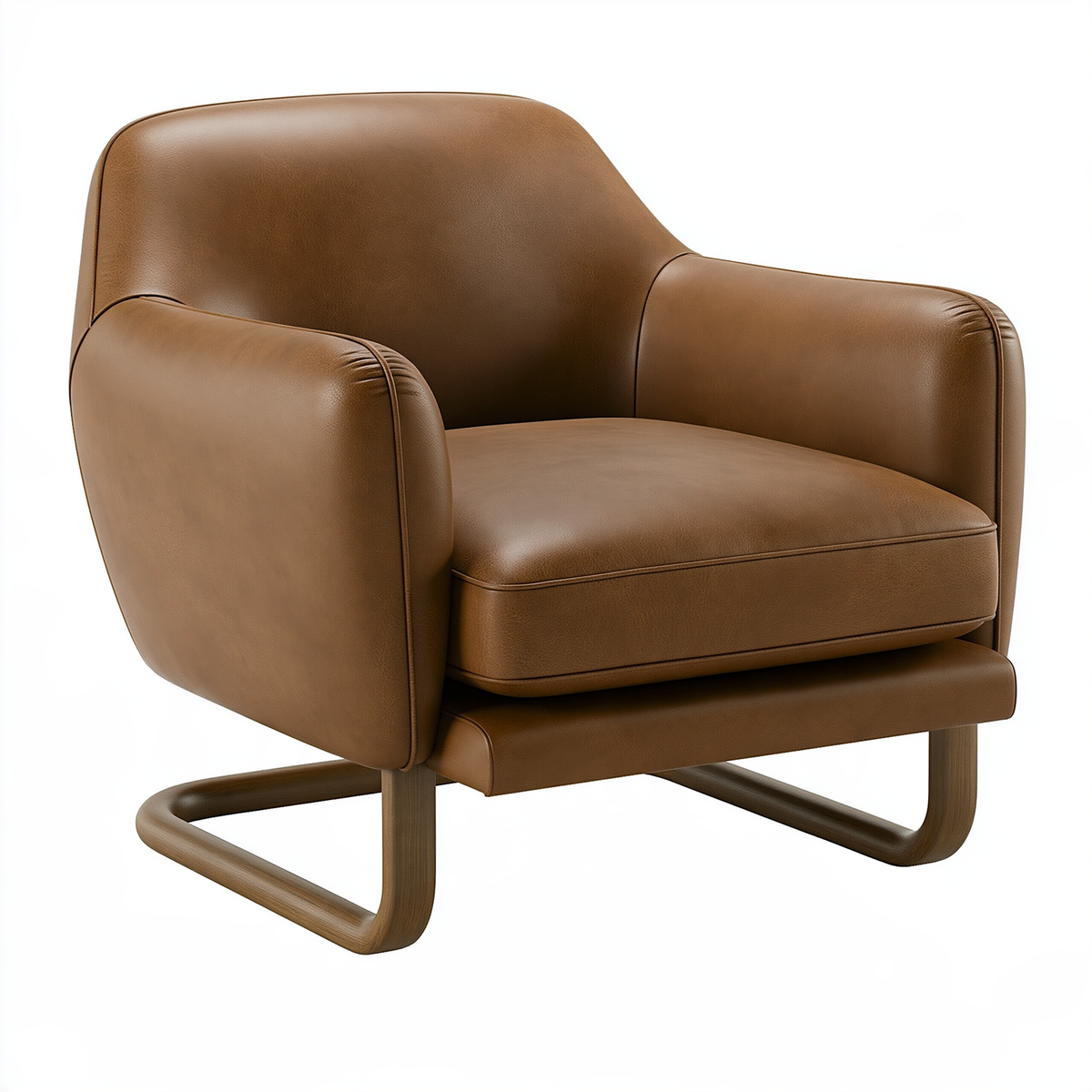 Poltrona 75 x 82 x 86 cm in similpelle marrone - stile moderno per soggiorno