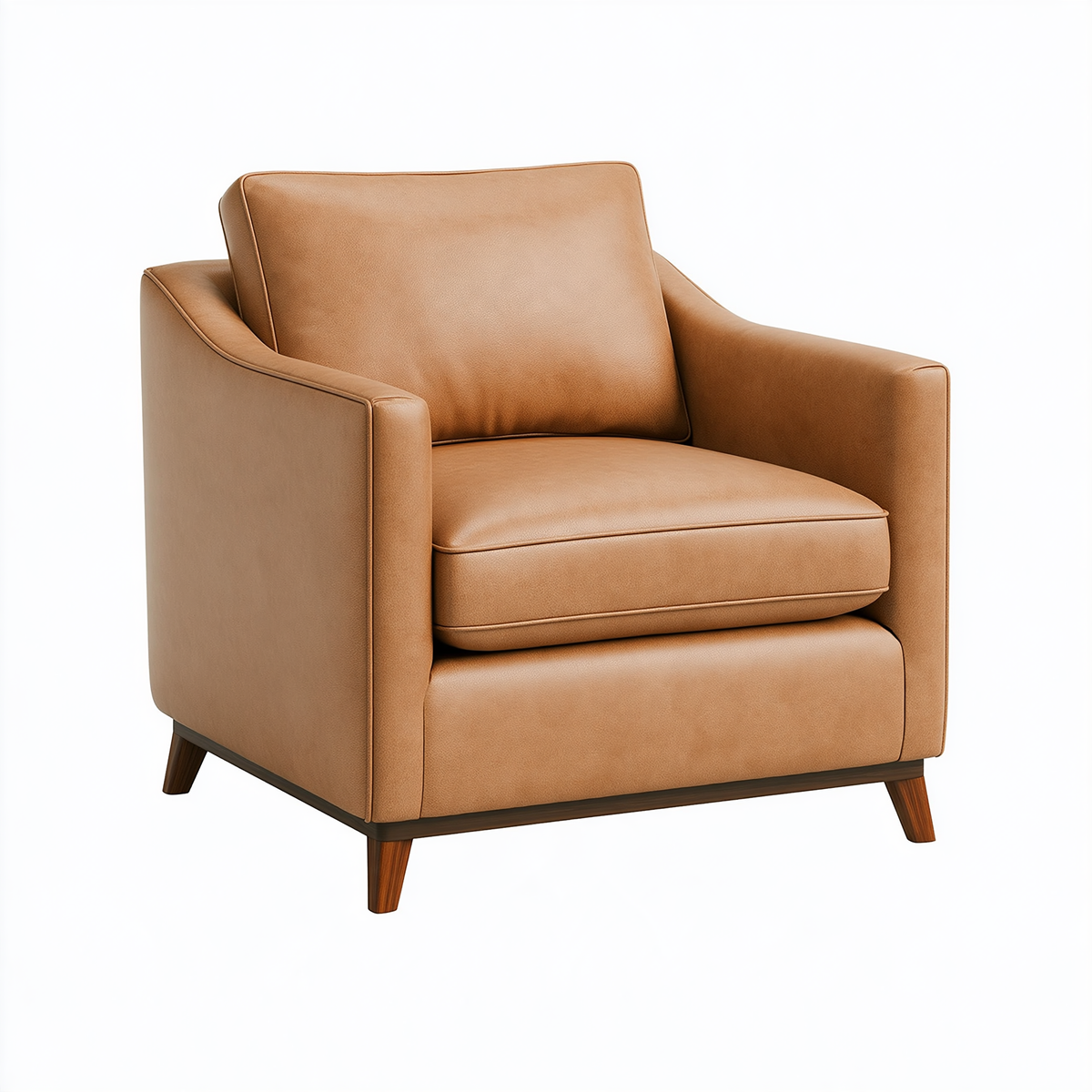 Poltrona 85 x 88 x 90 cm in similpelle marrone stile moderno per soggiorno