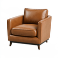 Poltrona 80 x 85 x 90 cm in rivestimento effetto pelle marrone - stile moderno per soggiorno