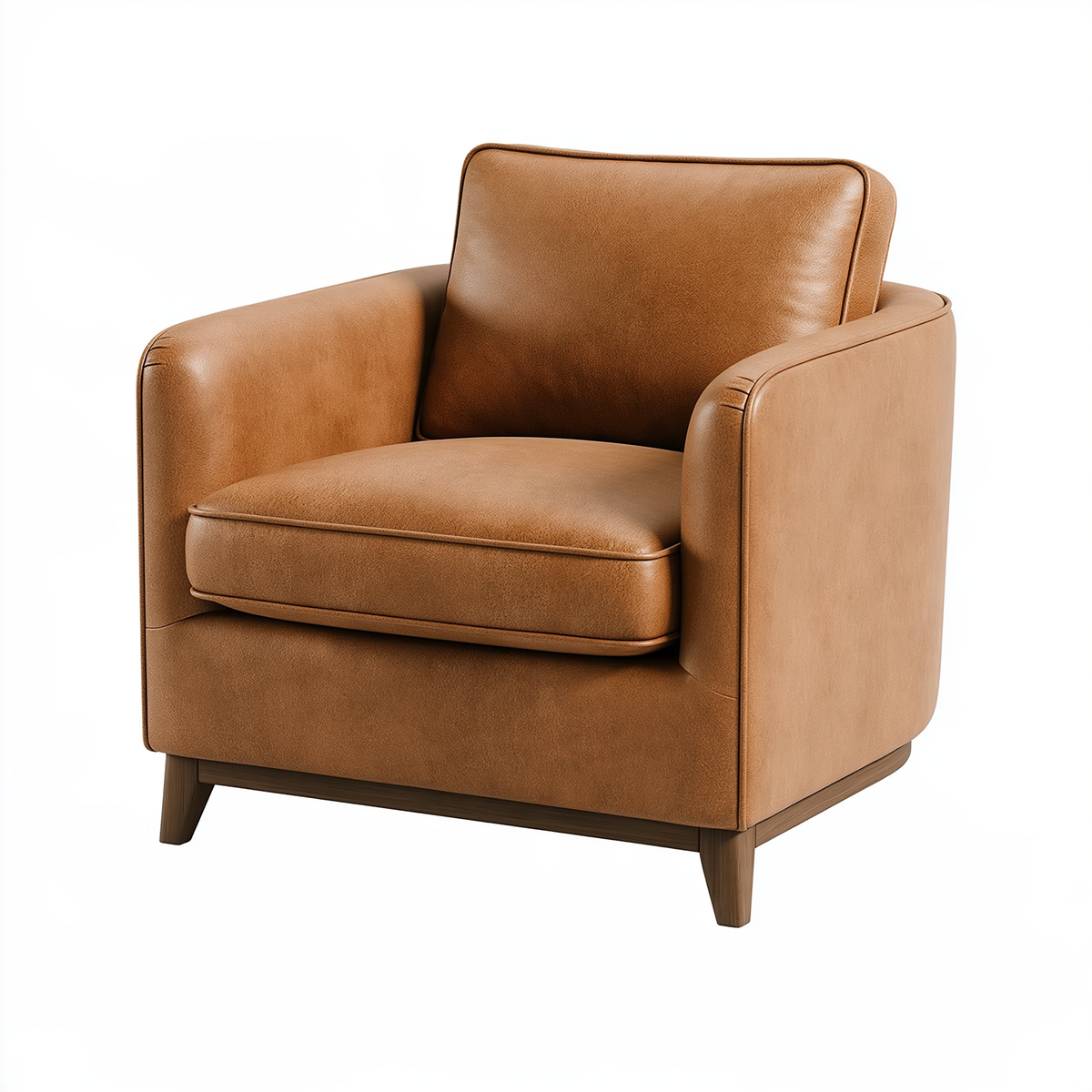 Poltrona 82 x 86 x 88 cm effetto pelle marrone stile moderno per soggiorno